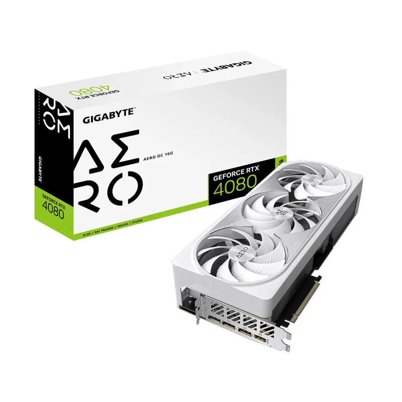 Gigabyte GeForce RTX 4080 Aero OC 16G GDDR6X Graphics Card - White - كرت الشاشة
